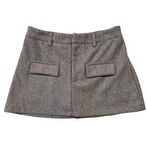 Brown Tweed Mini Skirt